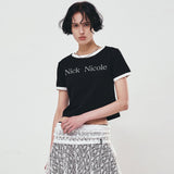 NICOLE SIGNATURE RINGER CROP TOP_WHITE