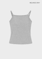 [B-BASIC] Basic Cotton Spandex Strap Square Neck Sleeveless (Built-in Cups) (2 SIZE)