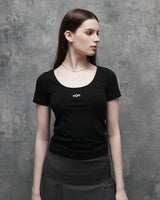 Triclipse Embroidered U-Neck T-Shirt Black