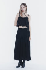 レイヤープリーツスカート black