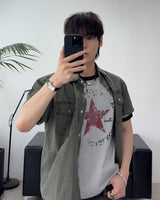 ピア スター クロップ リンガーTシャツ