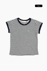 Marine terry stripe tee