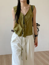 Ollie Frill Sleeveless Blouse