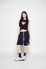 25SS UGLY HEART CROP SLEEVELESS BLACK