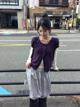 Soel Check Chiffon Midi Skirt