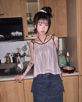 (2color) Frayed Raw-Edge Skirt Layered Pants
