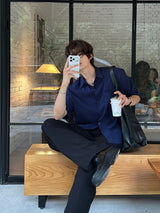 [SET] LMN Martin Air Cool Oversized Linen Shirt + Niel Natural Pintuck Linen Pants