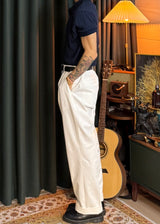 One-Tuck Semi-Banded Cotton Pants 3COLOR