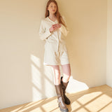 ゴルギバンディングハーフパンツ　アイボリー