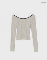 [MADE] Four Ring Stripe Backless Long Sleeve T-shirt