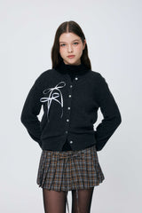 EIRIN WOOL CARDIGAN / CHARCOAL