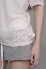 Powder sheer ribbon top, Baby Pink