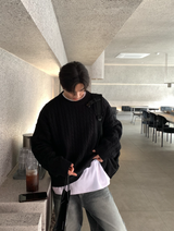 Glife Semi Overfit Round Knit