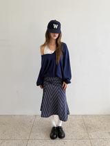 zigzag pattern midi skirt 