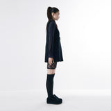 Wool button mini dress 001