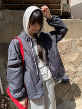 [unisex] ヒダニツーベイストリングウインドブレーカージャンパー