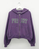 Lettering Fleece Hoodie Zip-Up (3 Colors)