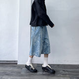 Snowwashed Leopard Wide Denim Culottes