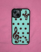 [made] Dot treble clef mint choco phone case  (glass bumper)