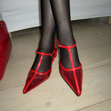 Mesh sling back heels