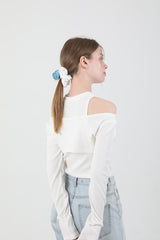 レイヤードツイストTシャツノースリーブセット White