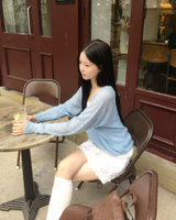 Mohair button V neck knit