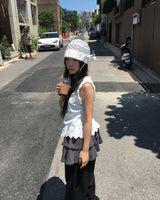 レーススリーブレスブラウス