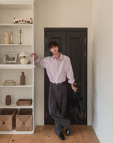 Danben One Tuck Wide Pocket Slacks