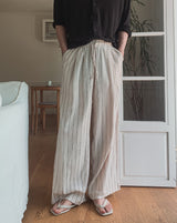 Bonnell Crinkle Stripe Wide Pants