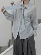 Lucy Tie See-Through Blouse