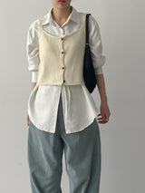 Wood Square Neck Knit Bustier