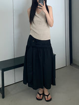 Bay Shirred Banding Long Skirt