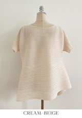Lubat Unbalanced Pleated Blouse