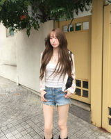 Natural denim shorts