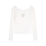 Heart Flower Off-Shoulder Tee