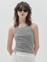 KIRSH PLAIN SQUARE NECK SLEEVELESS - MELANGE GRAY   