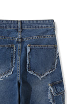 Fringe cargo denim pants(3colors)
