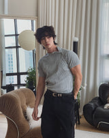 Slowy Button Muscle Fit Ribbed Short Sleeve T-shirt