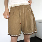 Ins Bohemian tassel lace Linen Short pants