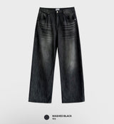 Look Treasure Teen Washed Linen-Like Wide Denim Pants
