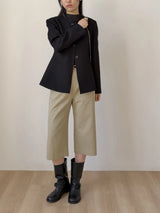 Cotton Semi-Wide Bermuda Pants