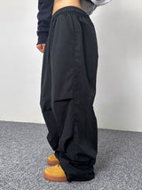 (UNISEX) LONG WIDE LOOSE-FIT PLEATED OVER BOXY PANTS