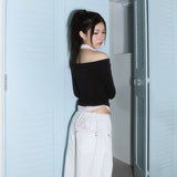 (3rd reorder) shirts layered off shoulder top - brown
