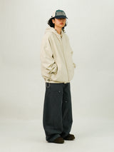 PU Double Knee Carpenter Wide Pants