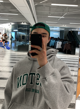 Urban Boston Embroidery Double Middle Overfit Hoodie