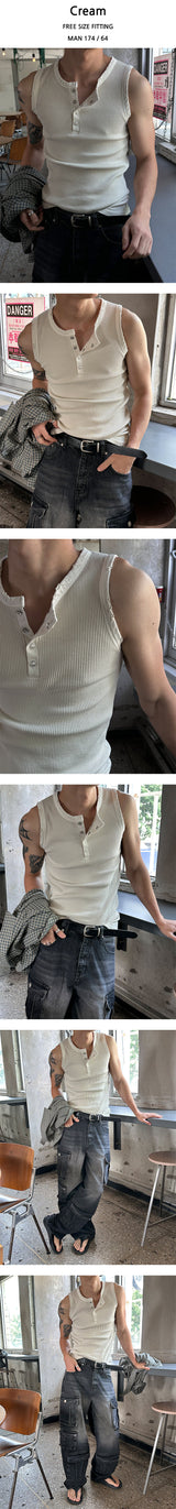 [S/S] Pigment golgi henry neck sleeveless(4color)