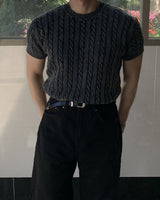Masiso Muscle Fit Pigment Knit Short Sleeve