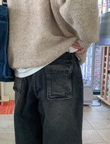 マベッツバルーンワイドデニム裏起毛パンツ