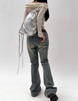 (SOFT-FIT/FALL EFFORTLESS CHIC) ソフトロングスリムボディシャーピングオフショルダーニット