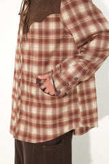 Checkered suede shirt